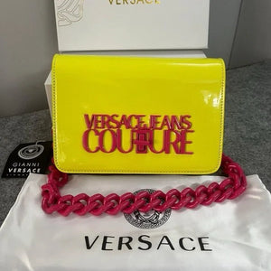 Velmora Structured Sling Bag – Neon Green, Premium Edition ( Versace )