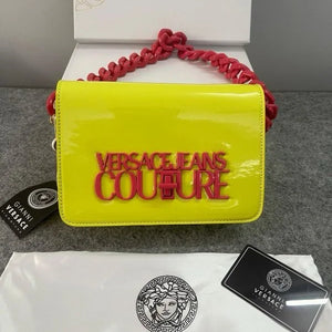 Velmora Structured Sling Bag – Neon Green, Premium Edition ( Versace )