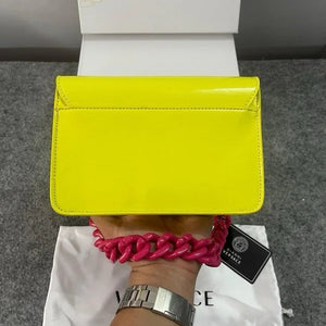 Velmora Structured Sling Bag – Neon Green, Premium Edition ( Versace )