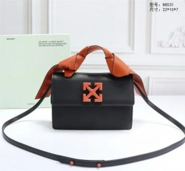 Velmora Jitney 1.4 Shoulder Bag – Gummy Orange Black arrows  Edition ( Off-White )