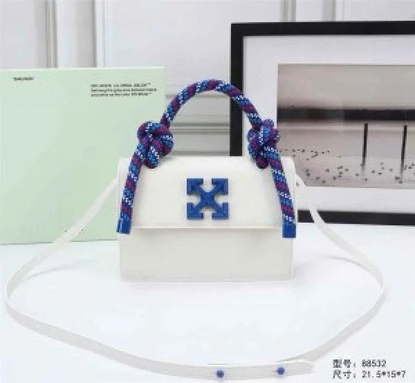 Velmora Jitney 1.4 Shoulder Bag – Gummy White & Blue Arrows Edition ( Off-White )