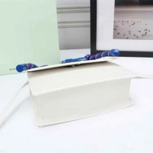 Velmora Jitney 1.4 Shoulder Bag – Gummy White & Blue Arrows Edition ( Off-White )