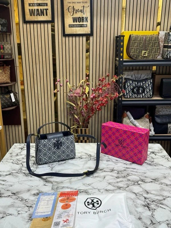 Velmora Signature Handbag – Sapphire Blue, Premium Edition (Tory Burch