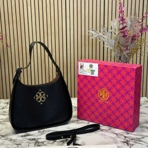 Velmora Miller Small Shoulder Handbag – Noir Black, Premium Edition ( Tory Burch )
