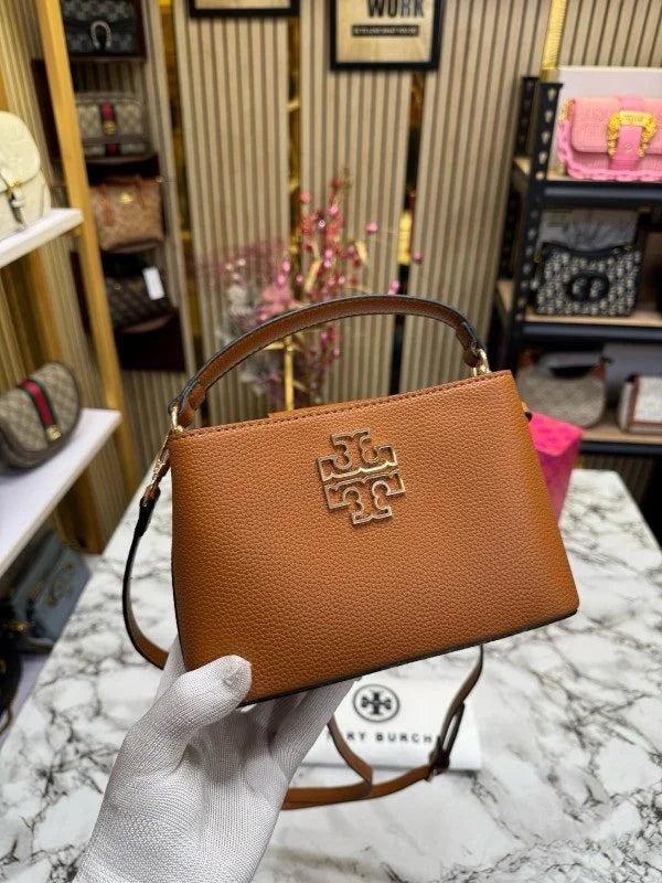 Velmora Britten Handbag – Croc-Embossed Brown, Premium Edition ( Tory Burch )