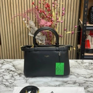 Velmora Buckle Handbag – Noir Black, Premium Edition ( Prada )