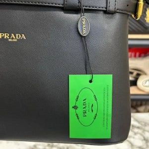 Velmora Buckle Handbag – Noir Black, Premium Edition ( Prada )