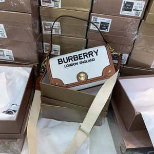 Velmora Vintage Logo Handbag – Heritage Luxe White Edition ( Burberry )