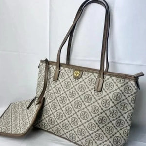 Velmora Monogram Tote Bag – Signature Luxe Edition with Pouch ( Tory Burch )