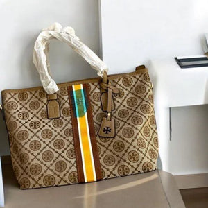 Velmora Monogram Coated Bag – Signature Luxe Edition ( Tory Burch )