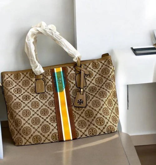 Velmora Monogram Coated Bag – Signature Luxe Edition ( Tory Burch )