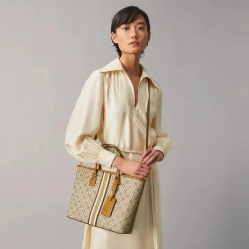 Velmora Monogram Coated Bag – Signature Luxe Edition ( Tory Burch )